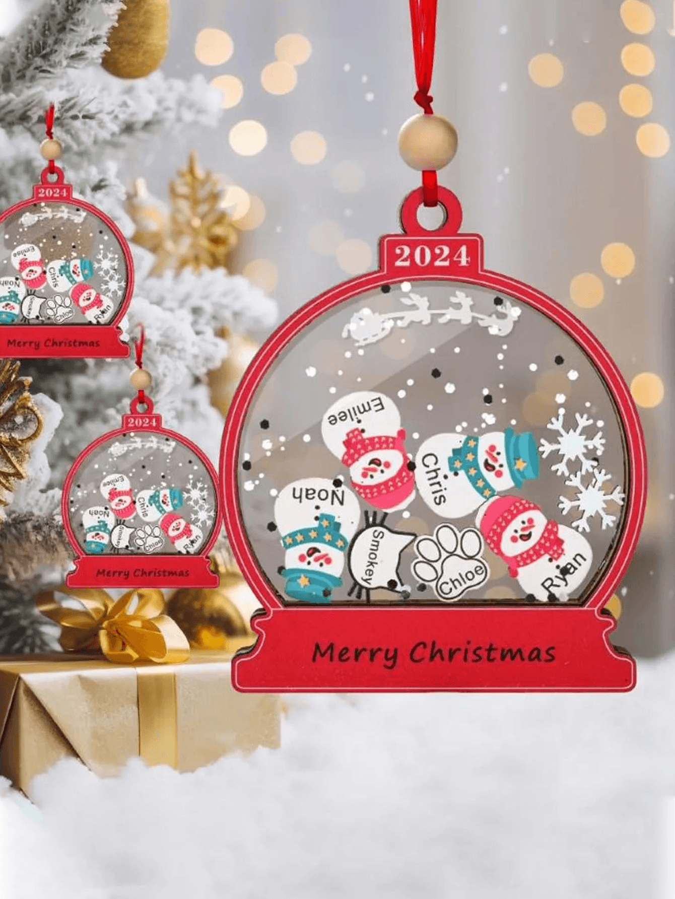 Customized wooden Christmas snowman rocking music doorplate decoration